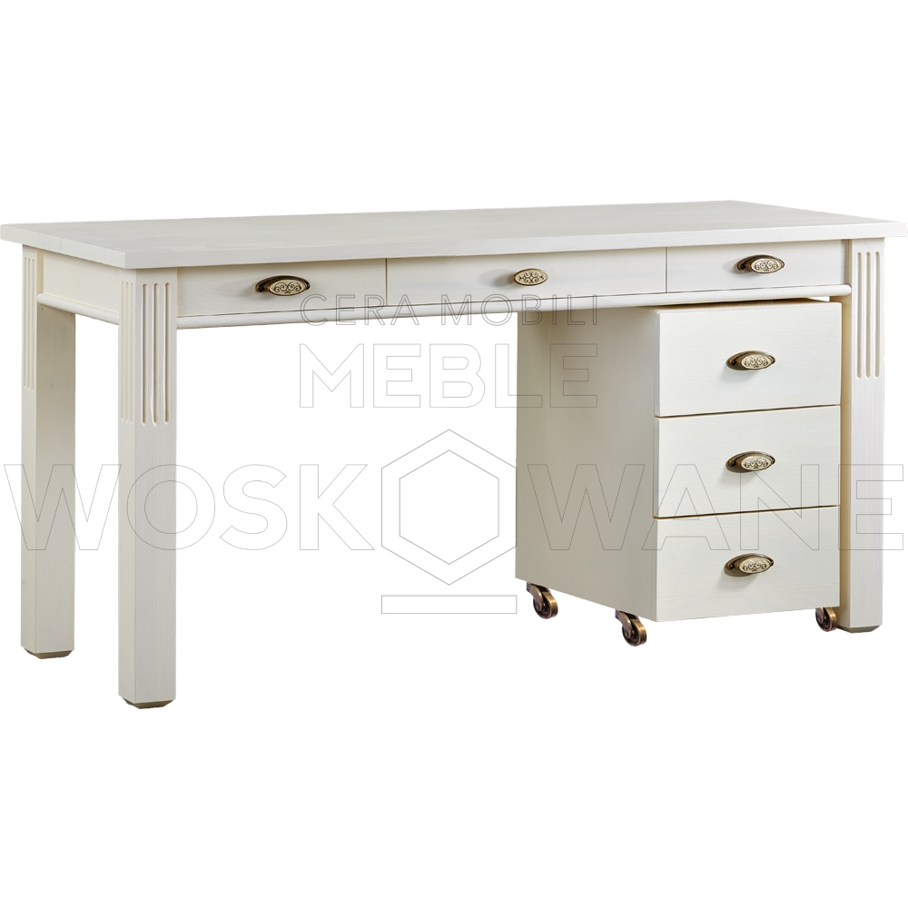 Białe stylowe biurko drewniane DC-BIR-61